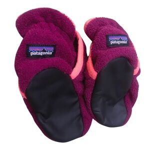 Patagonia Burgundy Fleece Slippers 0-3 Months